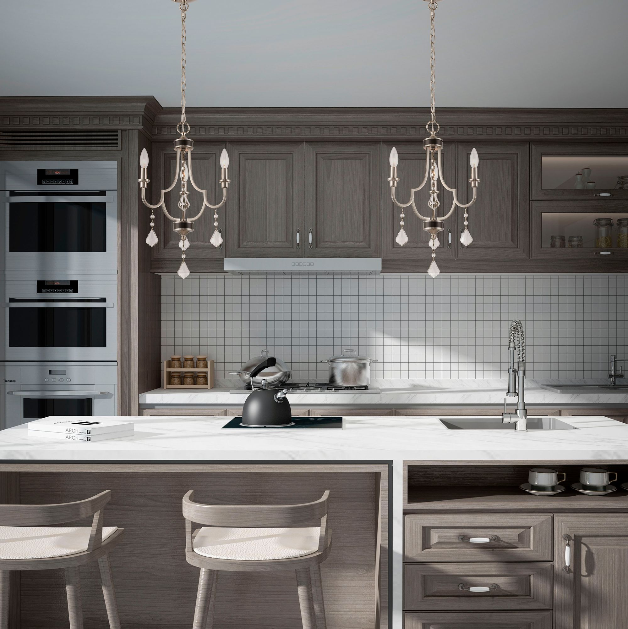 Glendale 3 Light Brushed Nickel Mini Chandelier