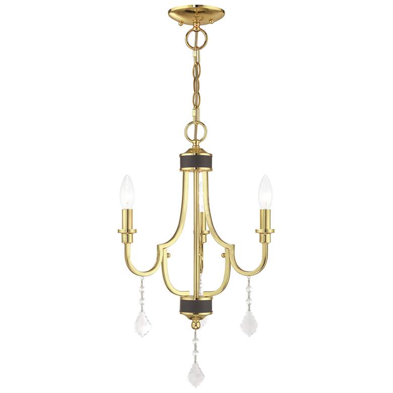Image 2 Glendale 3 Light Polished Brass Mini Chandelier