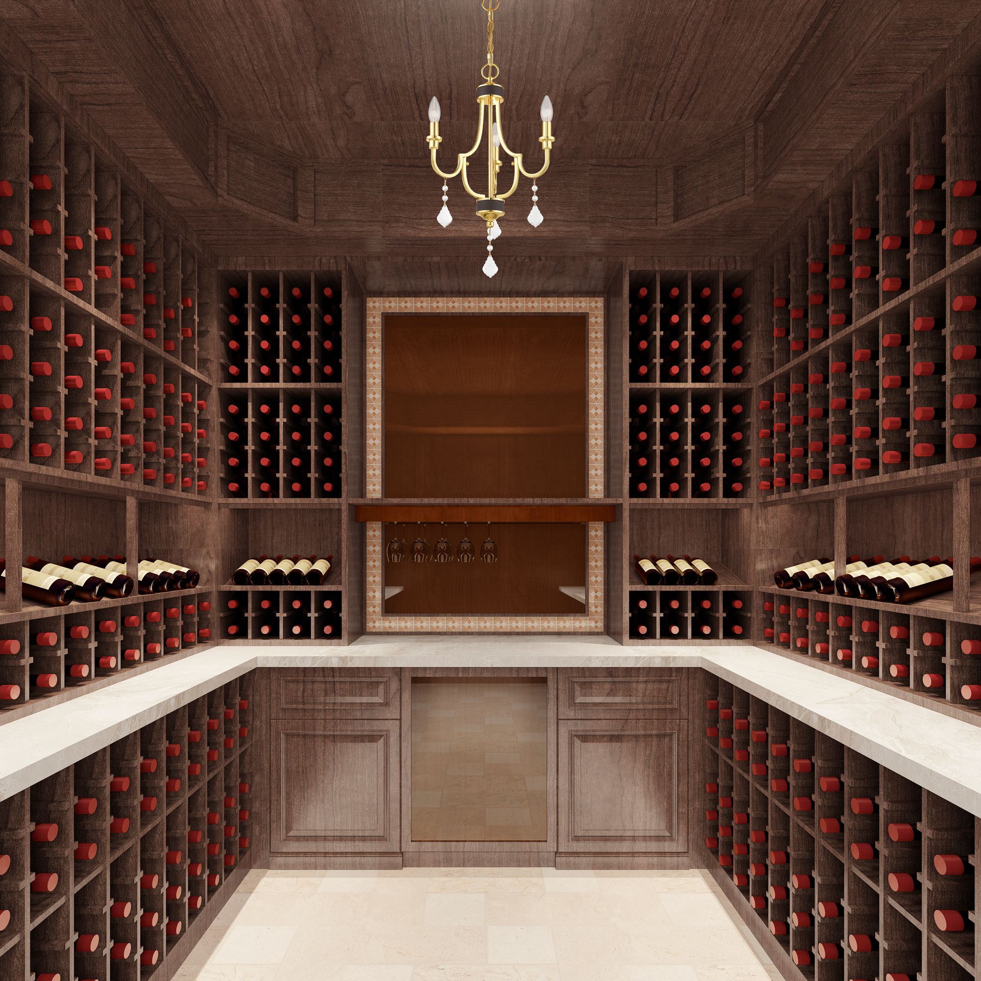 Glendale 3 Light Polished Brass Mini Chandelier