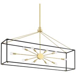 Glendale 48" Wide Aged Brass 10-Light Island Chandelier