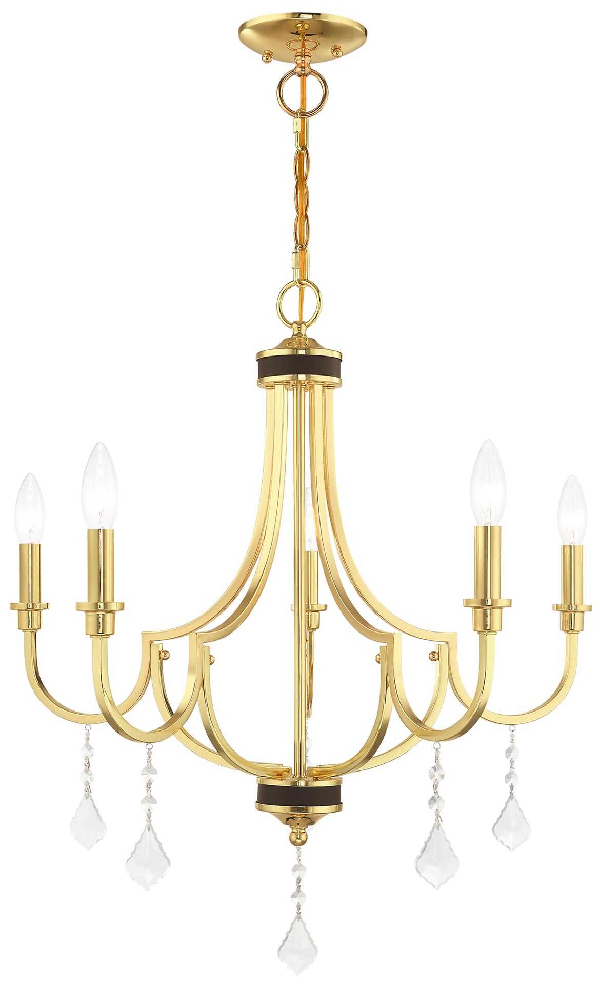 Glendale 5 Light Polished Brass Chandelier 404Y9 Lamps Plus