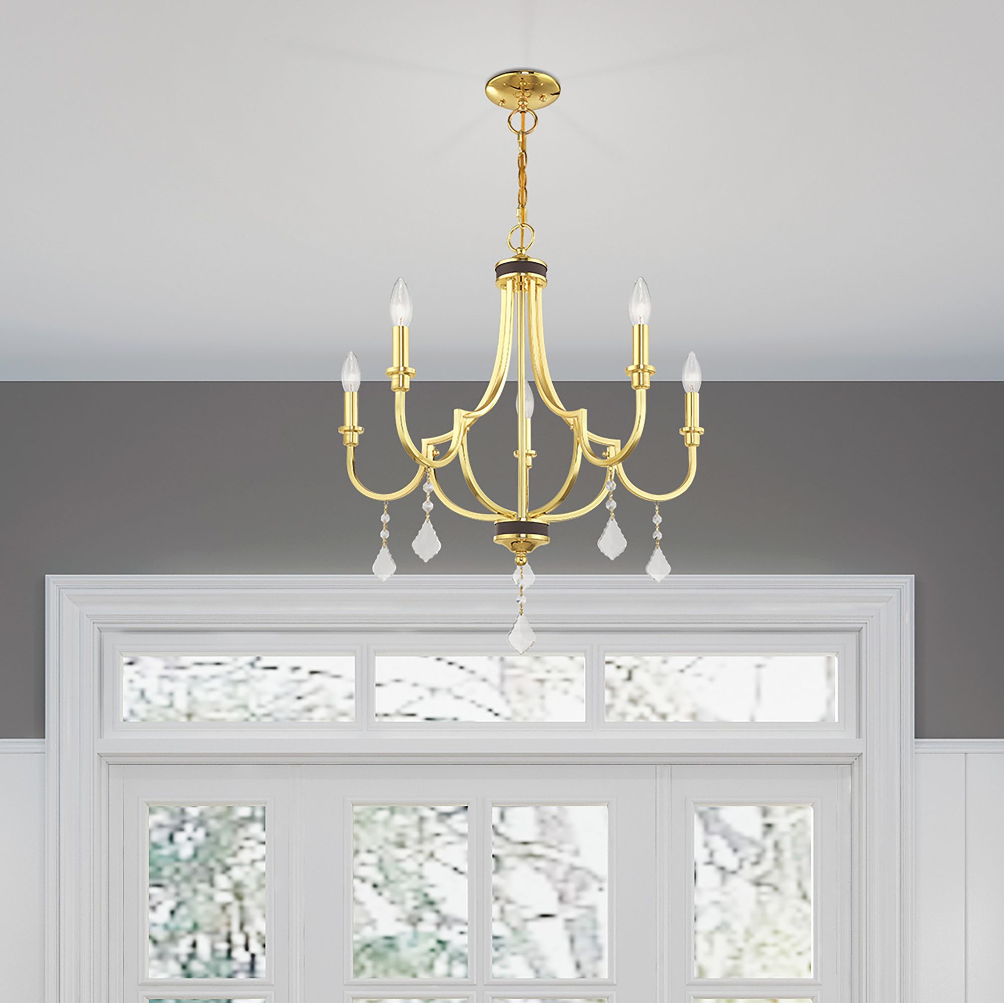 Glendale 5 Light Polished Brass Chandelier 404Y9 Lamps Plus