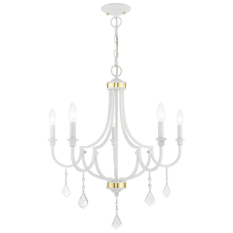 Image 1 Glendale 5 Light White Chandelier