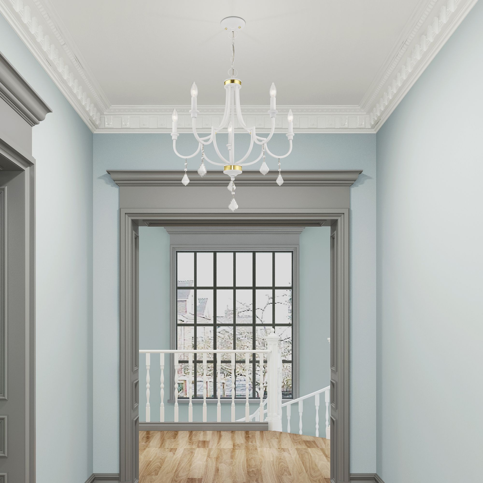 Glendale 5 Light White Chandelier