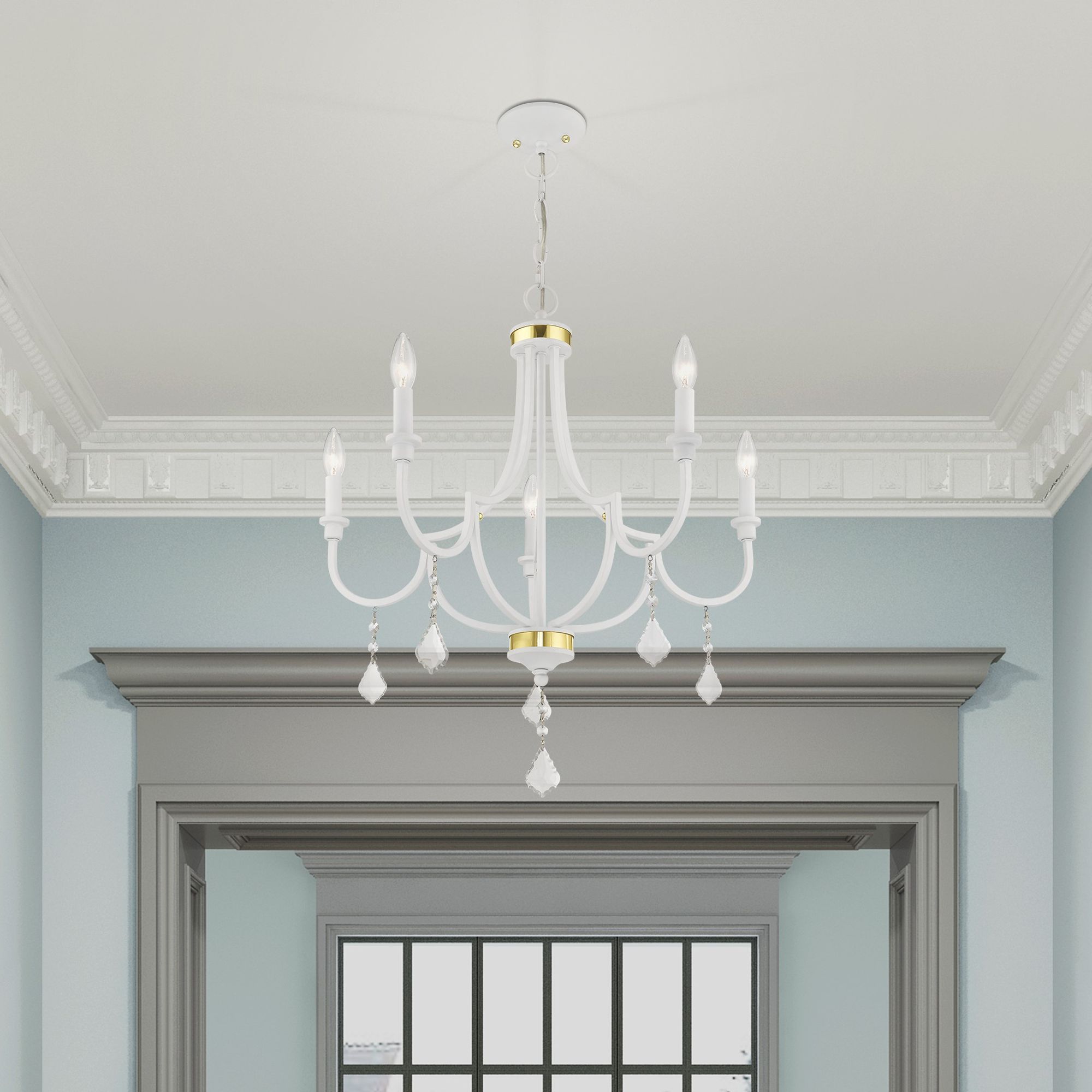 Glendale 5 Light White Chandelier