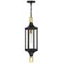 1_Glendale Outdoor Hanging Lantern in Matte Black and Weathered Brushed Brass