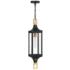 Glendale Outdoor Hanging Lantern in Matte Black and Weathered Brushed Brass