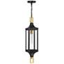 2_Glendale Outdoor Hanging Lantern in Matte Black and Weathered Brushed Brass more views