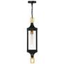 3_Glendale Outdoor Hanging Lantern in Matte Black and Weathered Brushed Brass more views