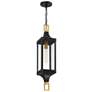 5_Glendale Outdoor Hanging Lantern in Matte Black and Weathered Brushed Brass more views