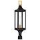 Glendale Outdoor Post Lantern in Matte Black and Weathered Brushed Brass