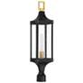 2_Glendale Outdoor Post Lantern in Matte Black and Weathered Brushed Brass more views