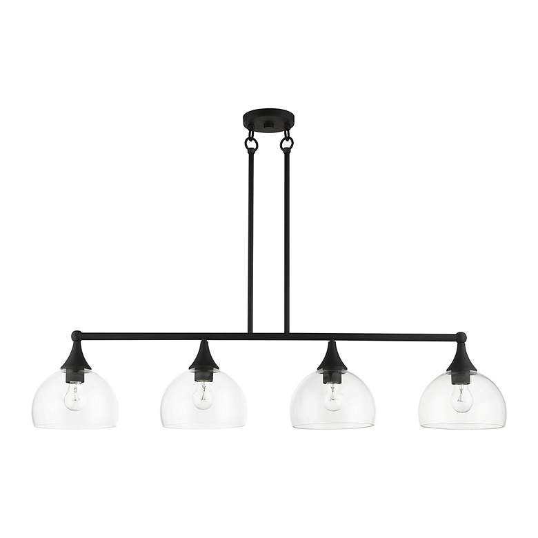 Image 3 Glendon 45"W Black 4-Light Linear Chandelier w/ Clear Glass more views