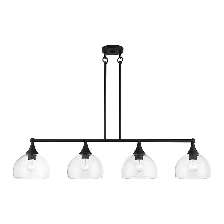 Image 4 Glendon 45"W Black 4-Light Linear Chandelier w/ Clear Glass more views