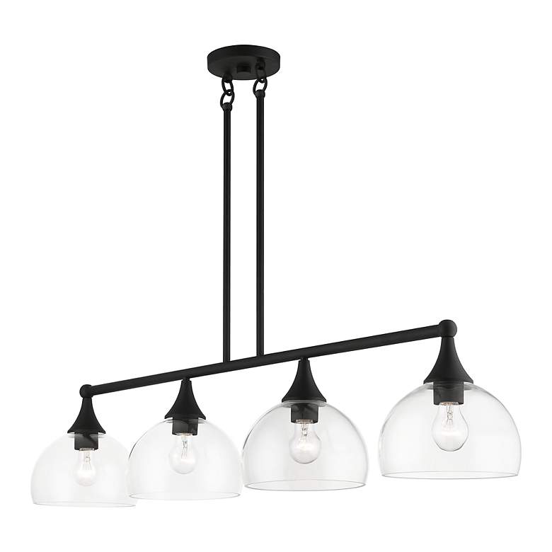 Image 5 Glendon 45"W Black 4-Light Linear Chandelier w/ Clear Glass more views