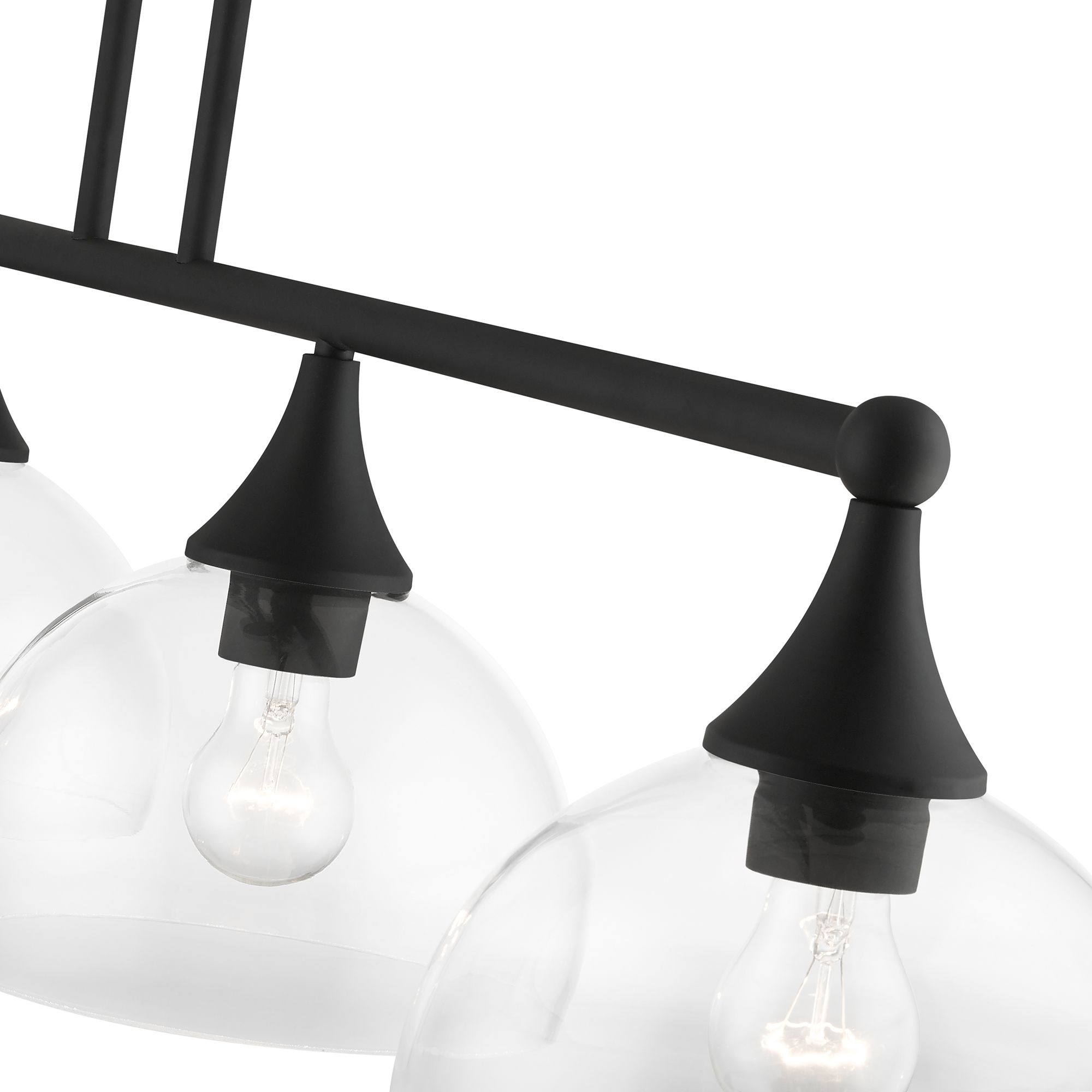 Glendon 45"W Black 4-Light Linear Chandelier w/ Clear Glass