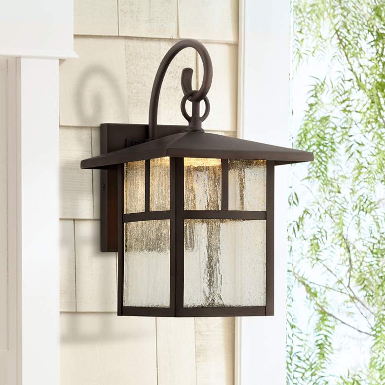 Image 1 Glenfield 12" High Bronze LED Outdoor Wall Light