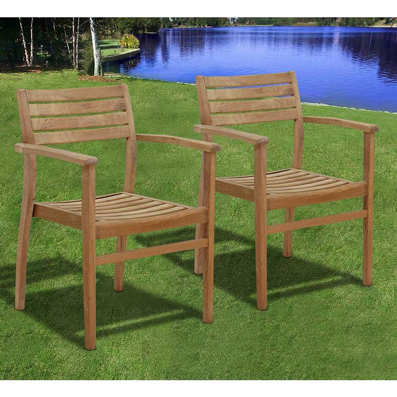 Image 4 Glenlea Teak Wood 9-Piece Rectangular Patio Dining Set more views