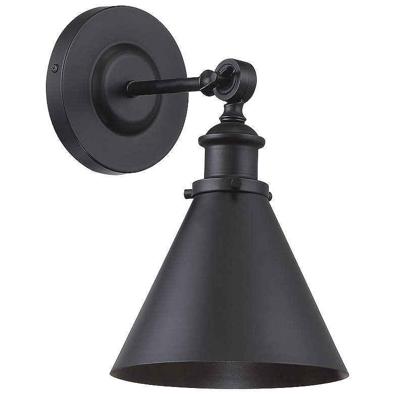 Image 1 Glenn 1-Light Adjustable Wall Sconce in Matte Black