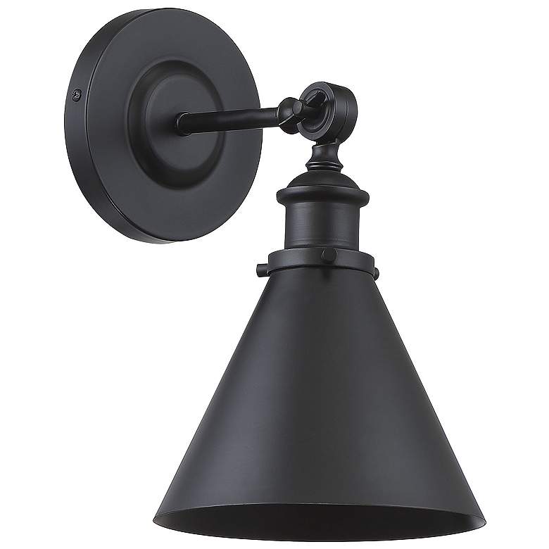 Image 2 Glenn 1-Light Adjustable Wall Sconce in Matte Black more views