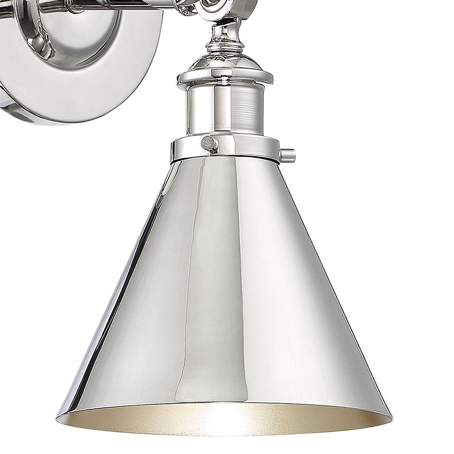 Image 2 Glenn 1-Light Adjustable Wall Sconce in Polished Nickel more views