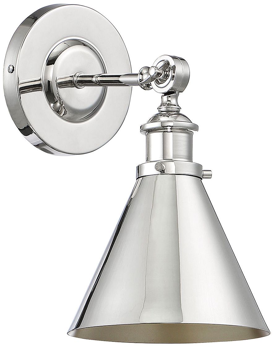 Image 3 Glenn 1-Light Adjustable Wall Sconce in Polished Nickel more views
