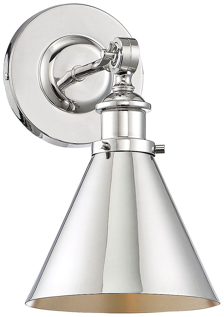 Image 4 Glenn 1-Light Adjustable Wall Sconce in Polished Nickel more views