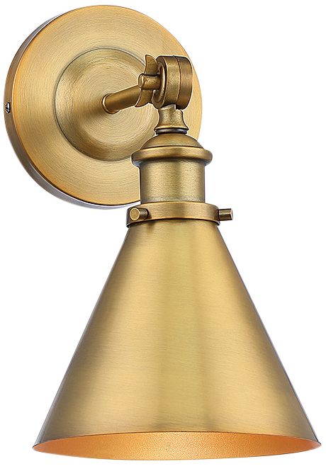 Image 4 Glenn 1-Light Adjustable Wall Sconce in Warm Brass more views