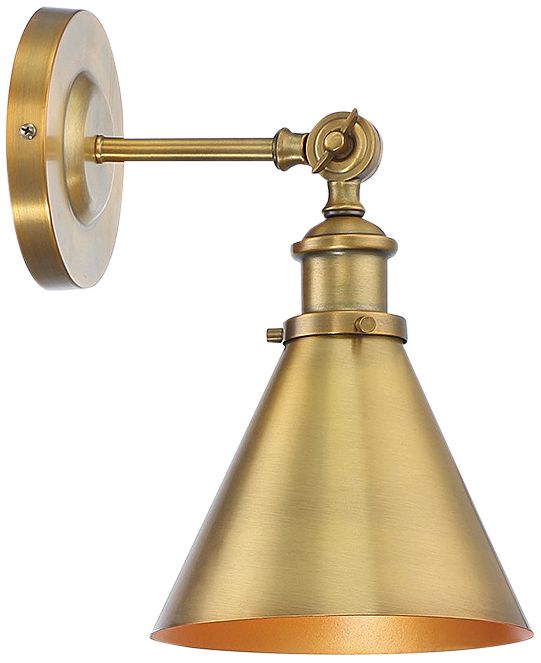 Image 5 Glenn 1-Light Adjustable Wall Sconce in Warm Brass more views