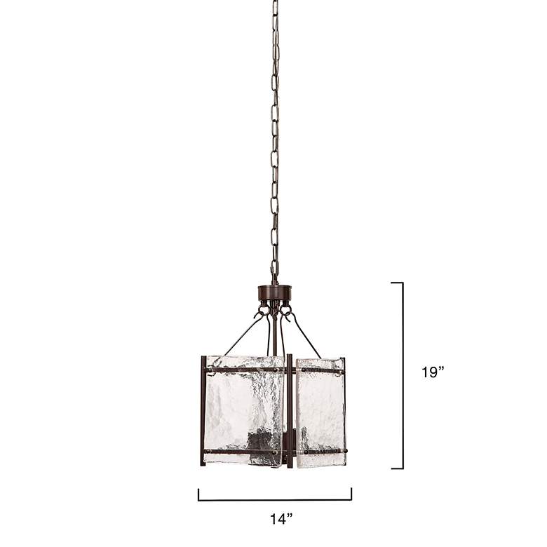 Image 4 Glenn 14" Wide Bronze Pendant Light with Textured Glass more views
