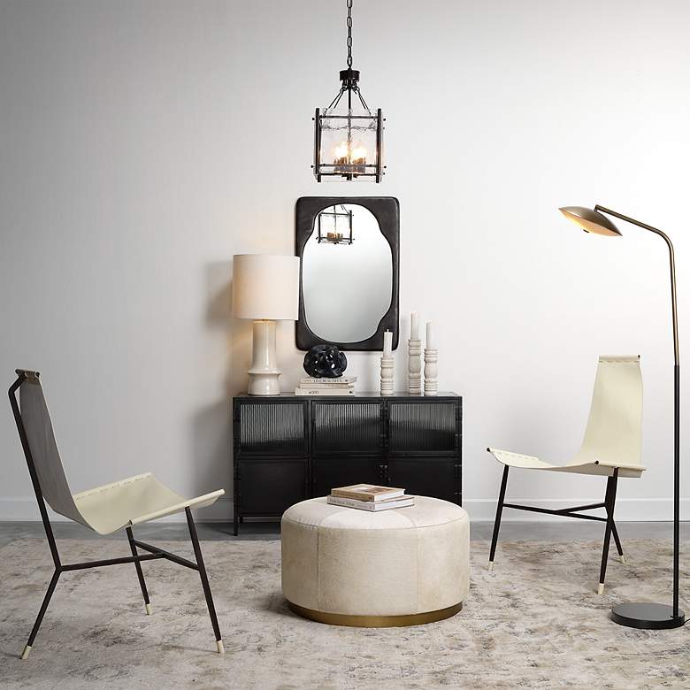 Image 6 Glenn 14" Wide Bronze Pendant Light with Textured Glass more views