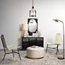 6_Glenn 14" Wide Bronze Pendant Light with Textured Glass more views
