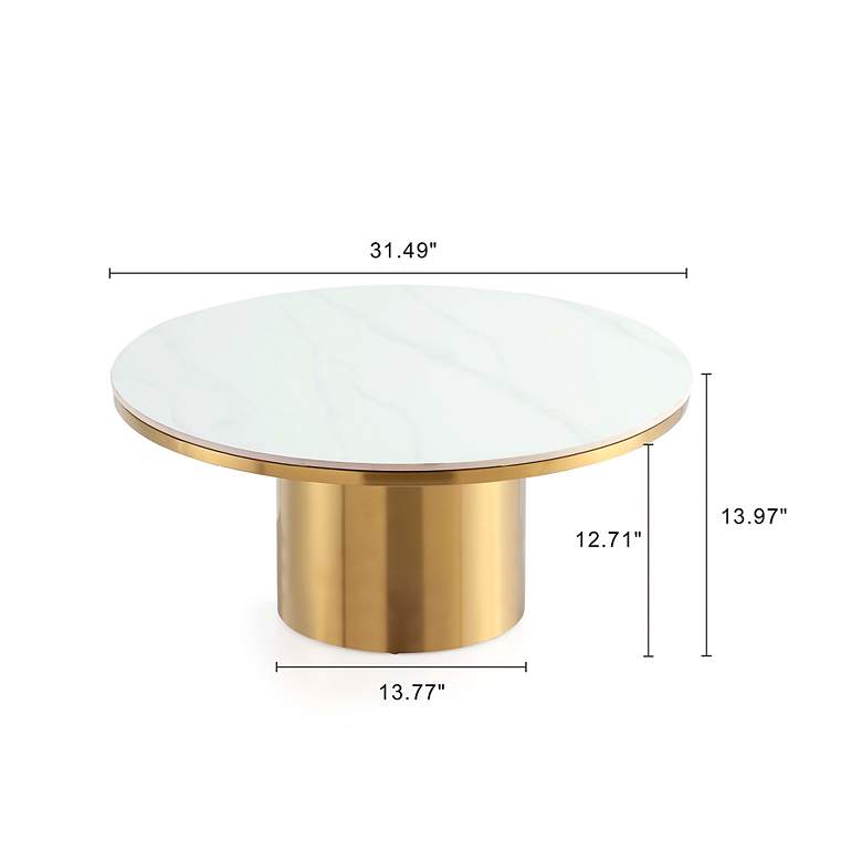 Image 3 Glenn 31 1/2" Wide Gold Round Coffee Table more views