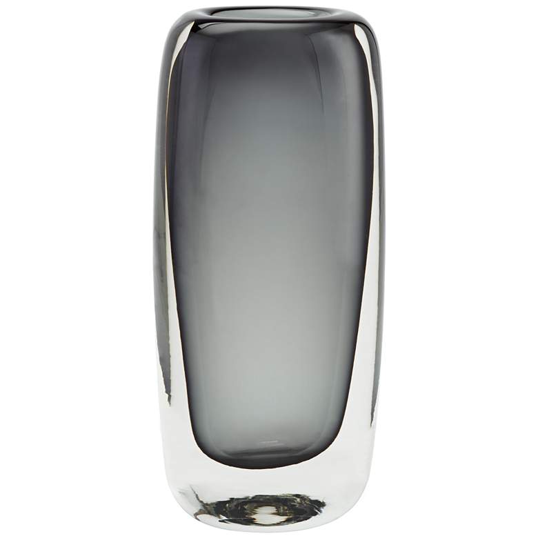 Glenn 9 1/2&quot; High Double Layer Gray Glass Vase