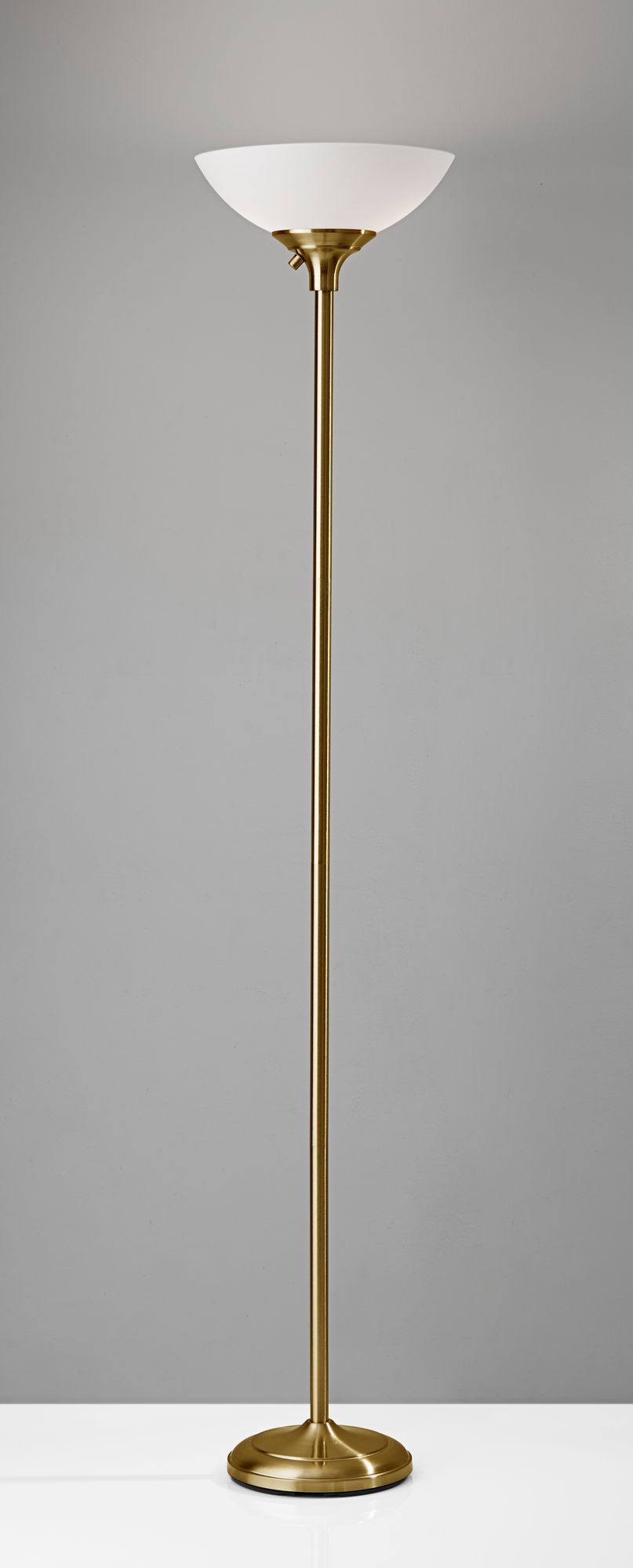 Image 3 Glenn Antique Brass Torchiere Floor Lamp more views