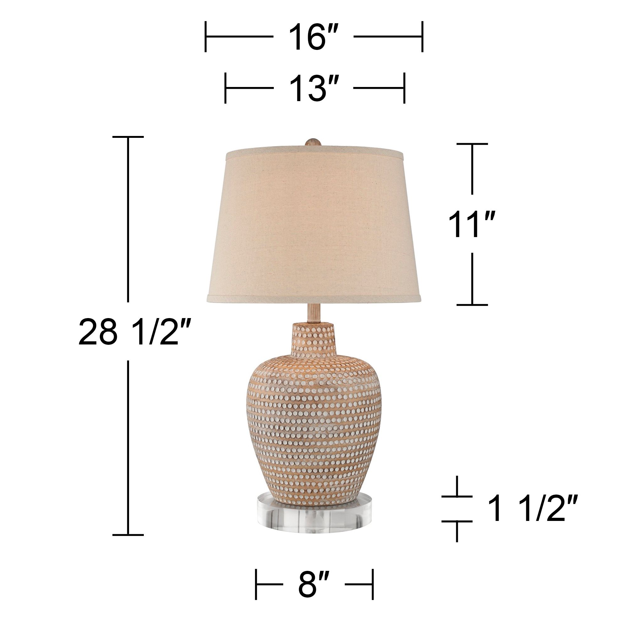 Image 5 Glenn Dapp Beige Pot Table Lamps With 8" Round Risers more views