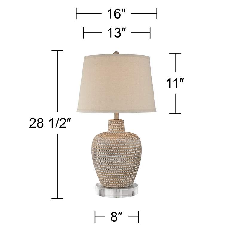 Image 5 Glenn Dapp Beige Pot Table Lamps With 8 inch Round Risers more views