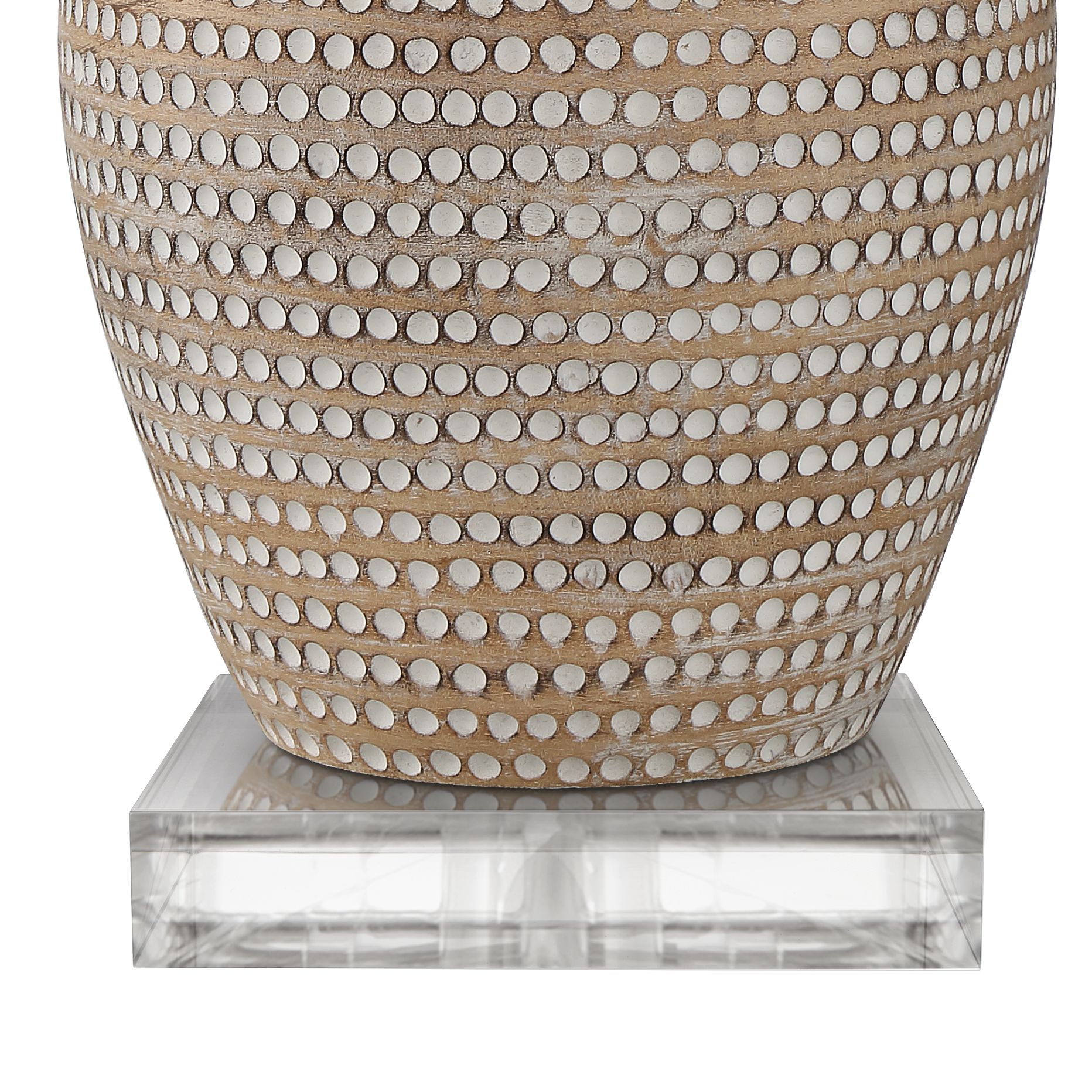 Image 4 Glenn Dapp Beige Pot Table Lamps With 8" Square Risers more views