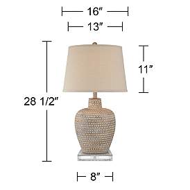 Image5 of Glenn Dapp Beige Pot Table Lamps With 8" Square Risers more views