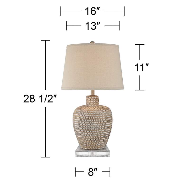 Image 5 Glenn Dapp Beige Pot Table Lamps With 8" Square Risers more views