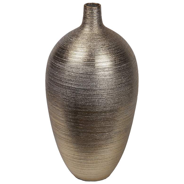 Image 1 Glenn Large Metallic Silver Ceramic Vase