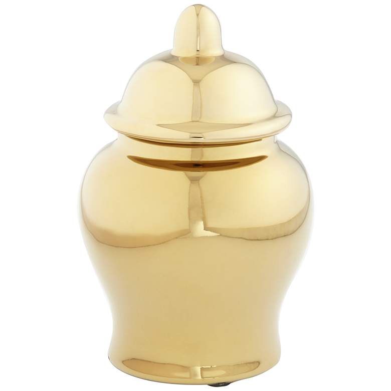 Glenne Gold 6 1/4 inch High Decorative Urn Jar with Lid