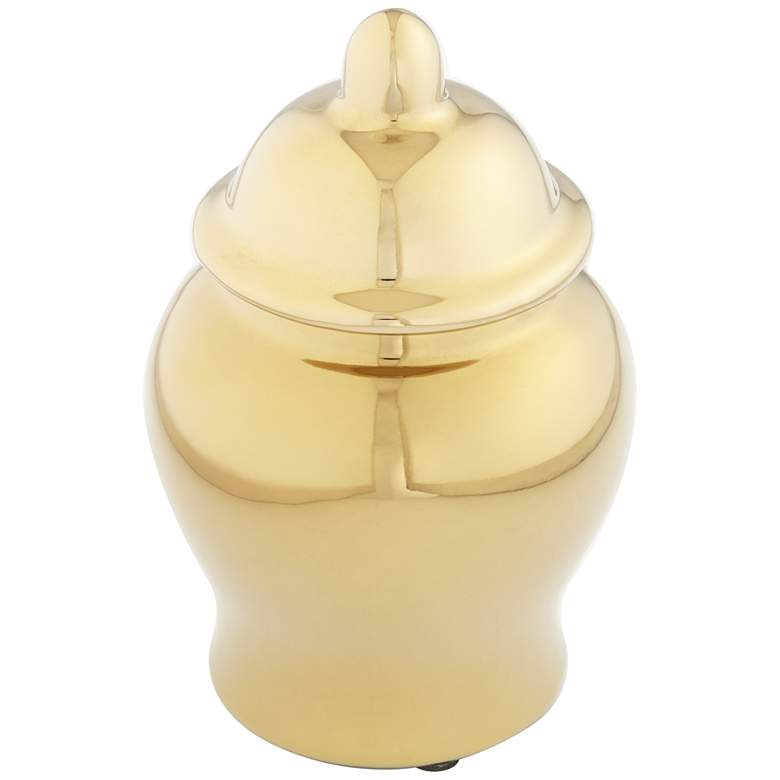 Glenne Gold 6 1/4 inch High Decorative Urn Jar with Lid more views