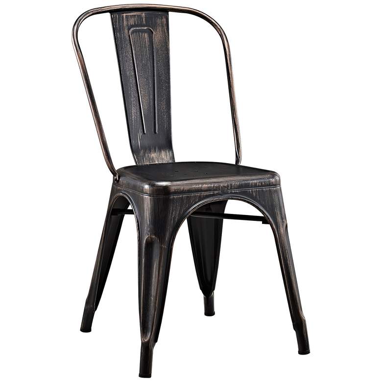 Image 1 Glennon Antique Black Metal Cafe Chair
