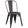 Glennon Antique Black Metal Cafe Chair