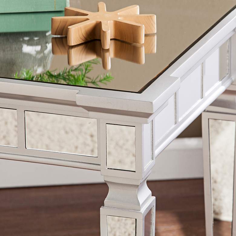 Image 6 Glenview 22" Wide Mirrored and Matte Silver End Table more views