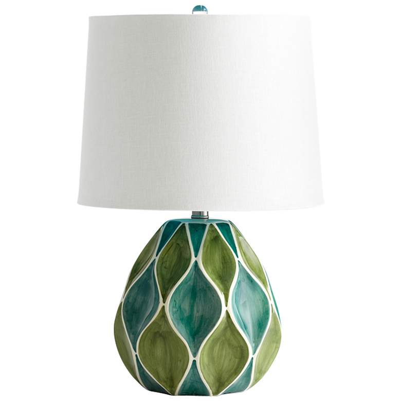 Image 1 Glenwick Green and Blue Ceramic Table Lamp