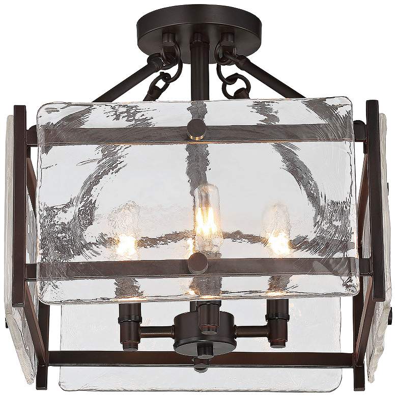 Image 1 Glenwood 14" Wide English Bronze 4-Light Ceiling Light