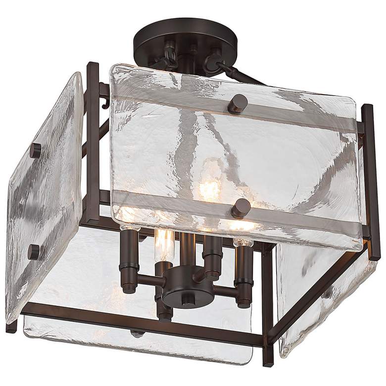 Image 3 Glenwood 14" Wide English Bronze 4-Light Ceiling Light more views