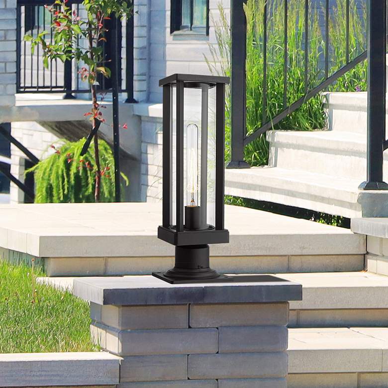 Image 1 Glenwood 16" High Black Outdoor Pier Mount Light